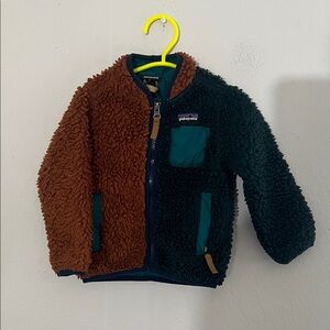 Patagonia Fleece Jacket in Brown and Dark Green